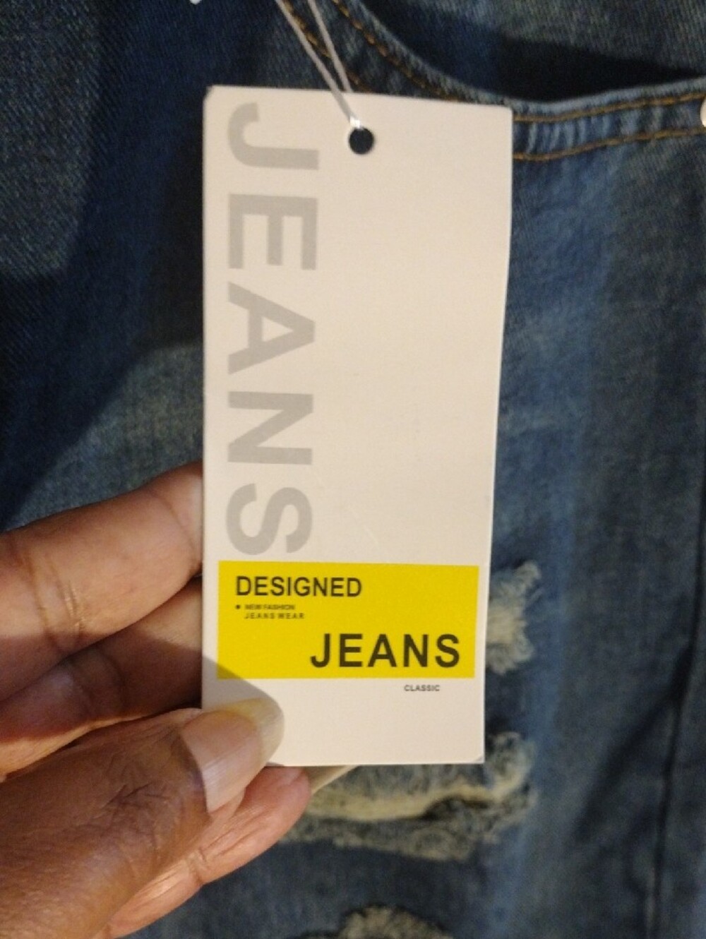 Distressed Blue Women’s Jeans - Classic Ripped Denim - Picture 3 of 6
